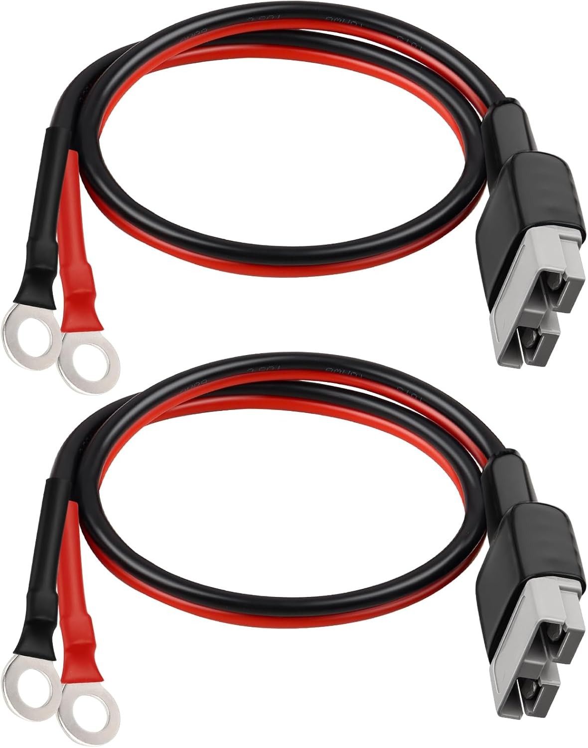 2PCS 50A Anderson Style Connector to O Ring Cable 2FT 10AWG Battery Quick Connec