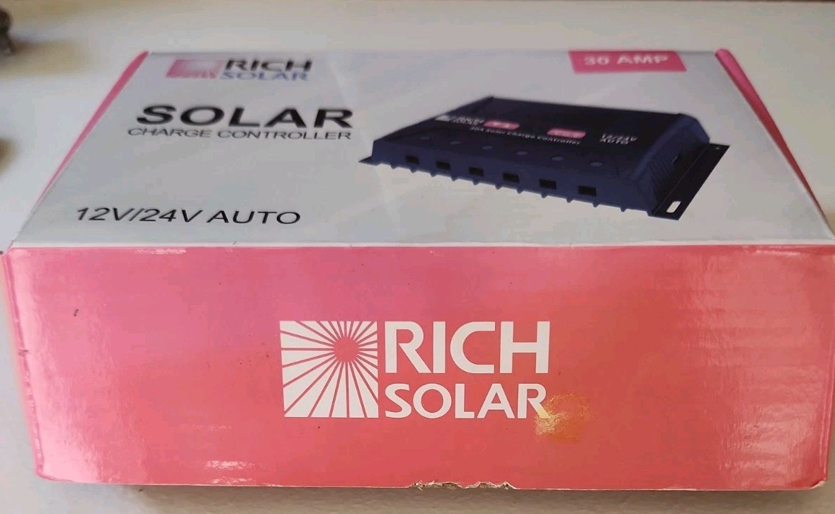 Rich Solar 30A PWM Charge Controller – 12V/24V AUTO – New IN BOX