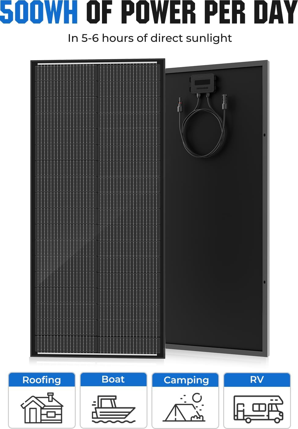 18BB 100 Watt Solar Panel, N-Type 12V 100W Solar Panel, 25% High Efficiency Mono