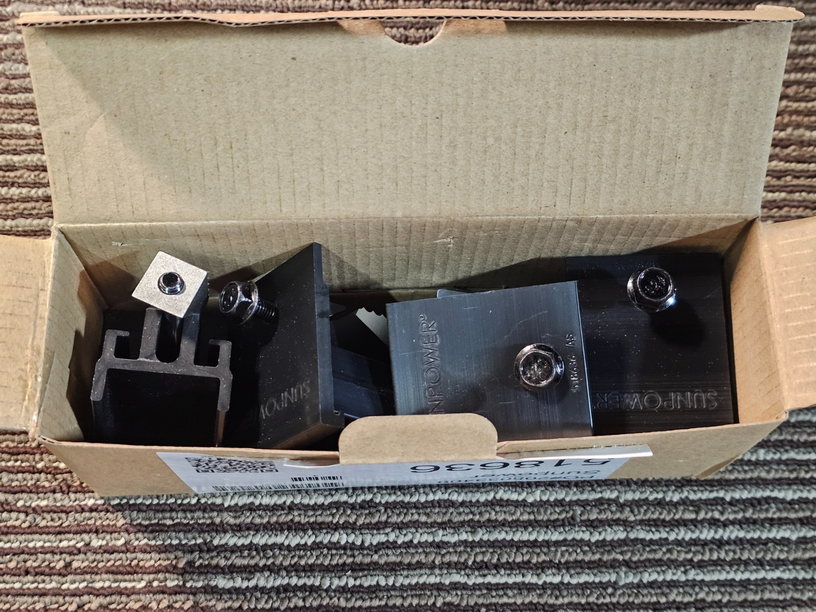 (QTY 20) SunPower 518636 End Clamp Assembly, Wedge, InvisiMount Black
