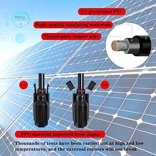 Solar Connector Y-Branch Parallel Adapter Cable Plug (M/FF, F/MM) Two Sets Pairs