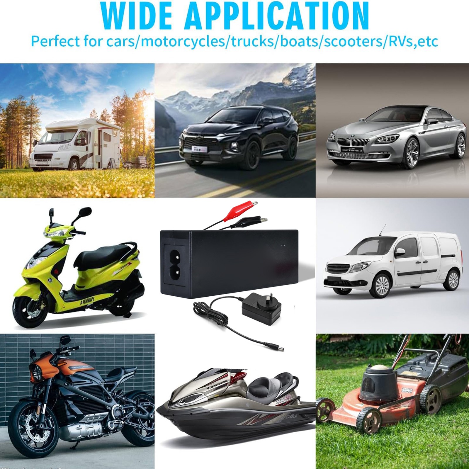 WattCycle 14.6V 5A Smart Charger for 12V LiFePO4 Lithium Iron Phosphate Battery