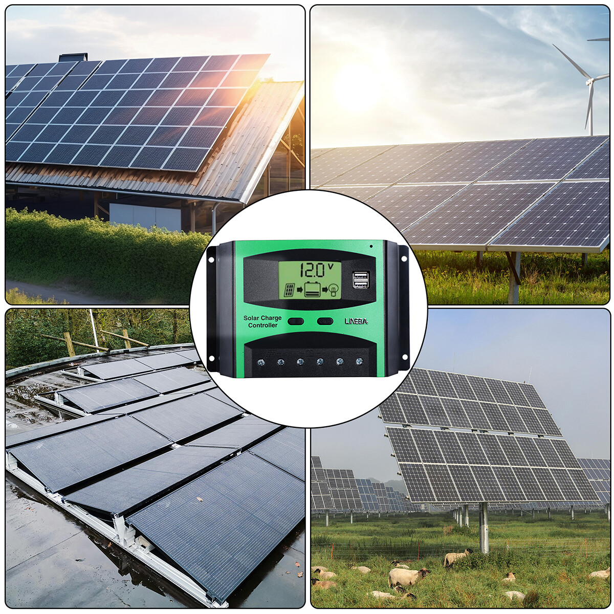 30-60A MPPT Solar Panel Regulator Charge Controller Auto Focus Tracking 12V/24V