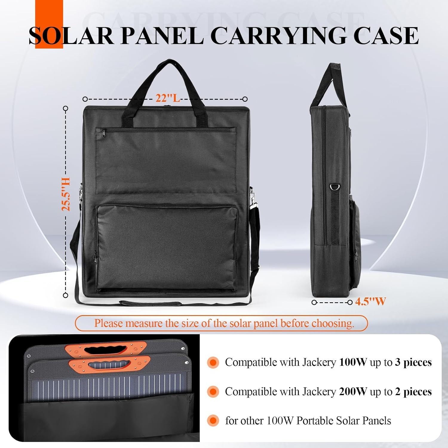 Solar Panel Carrying Case Compatible with Jackery Solarsaga 100W,Waterproof Sola