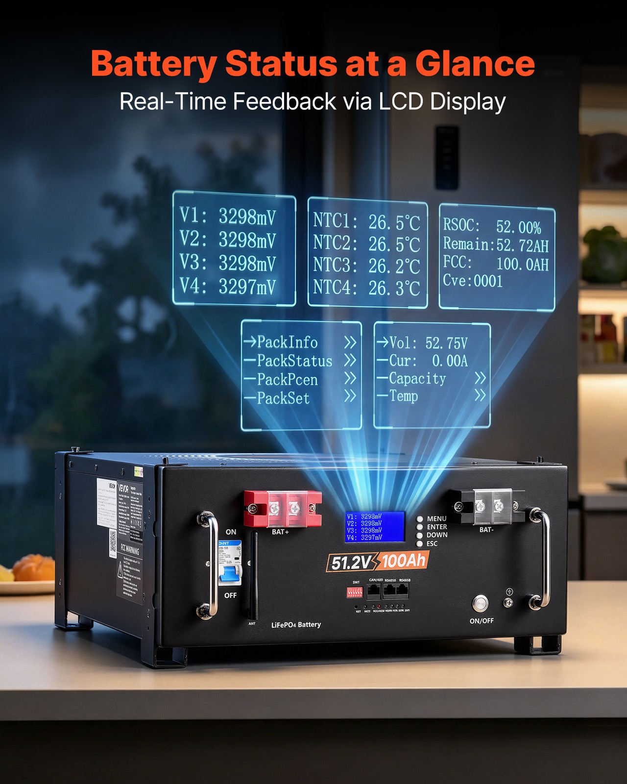 VEVOR Home Power Station Backup Power 5120Wh LiFePO4 Lithium AC 5000W Inverter