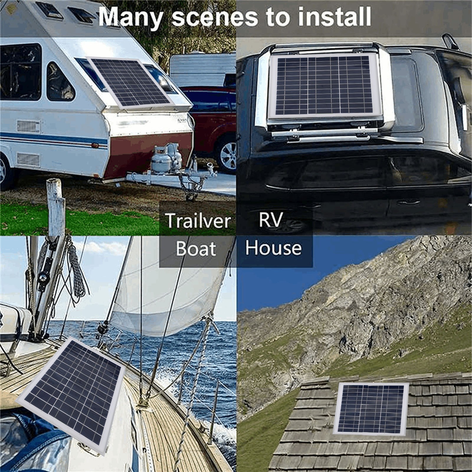 100W Solar Panel Kit USB Type C DC Output IP67 Water Proof Solar Charging Panel