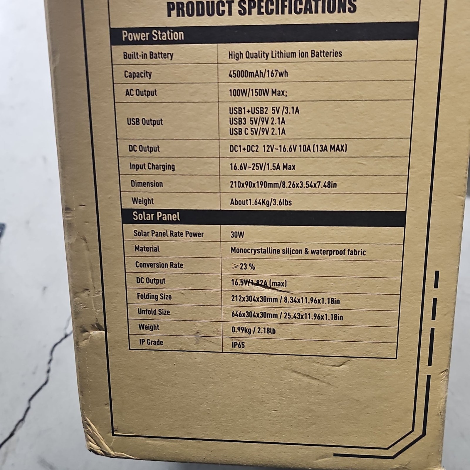 MARBERO 167Wh Rechargeable Portable Solar Generator Power