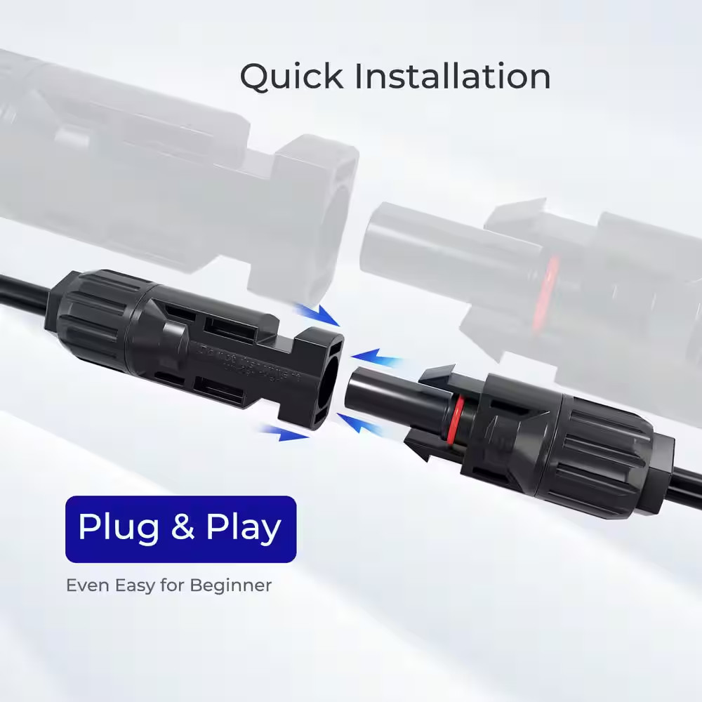 Renogy Solar Connectors Y Branch Parallel Adapter Cable MMF+FFM Pair NEW