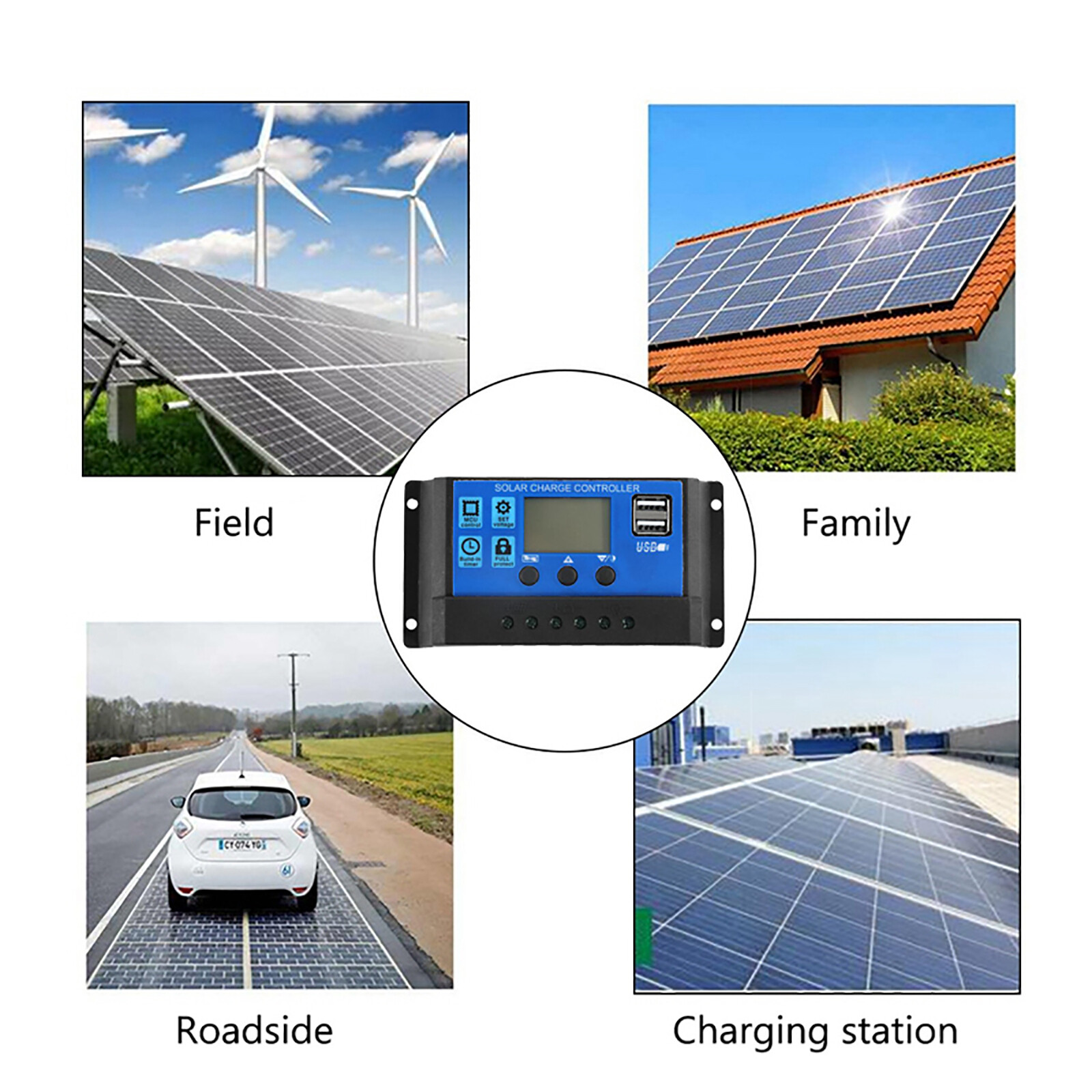 200W Solar Panel Kit 100A 12V Battery Charger w/ Controller Caravan Boat Outdoor