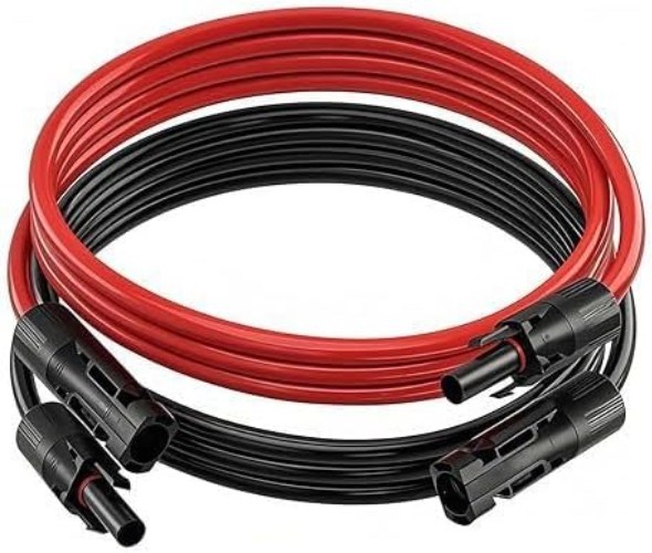 2PCS 6 FT 10AWG Solar Extension Cable with Female and Male Connector，Tinned C…