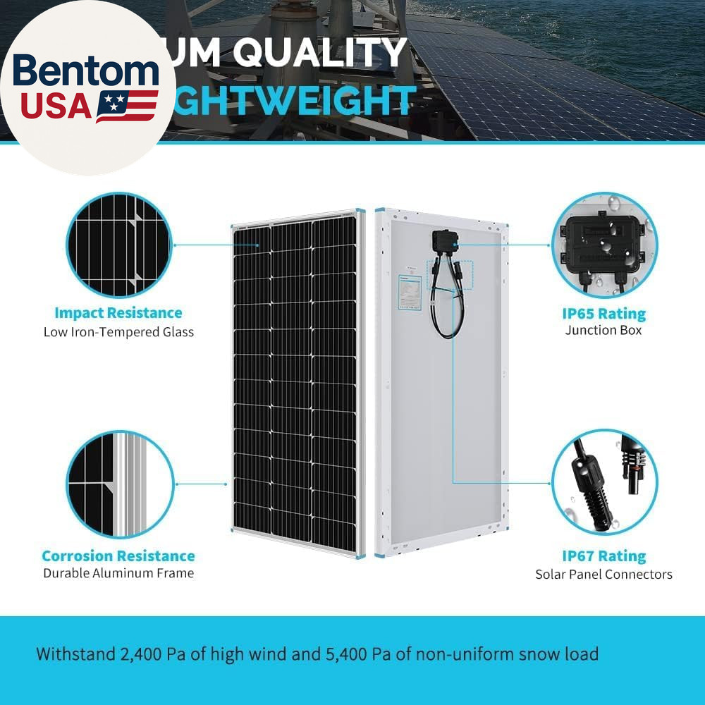 200W 12V RV Solar Panel Kit N-Type – Adventurer 30A LCD PWM Charge Controller +