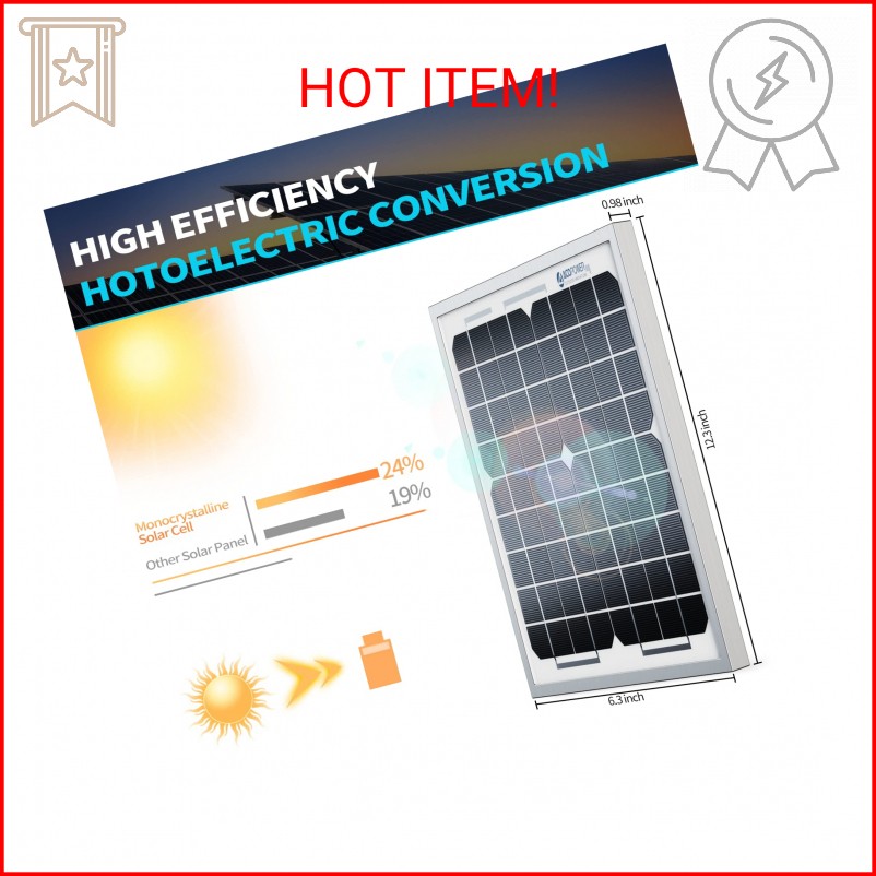 5W-Solar-Battery-Trickle-Charger-Maintainer 12V-Solar-Panel -Charger Waterproof