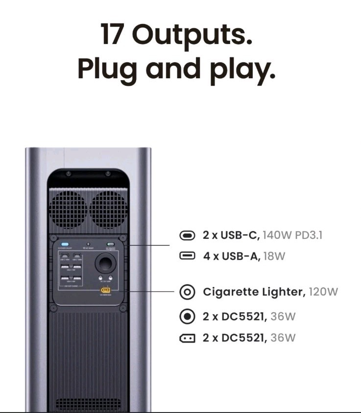 3000W Portable Power Station 110V/ 220V Bettery Supply UPS Build Inverter