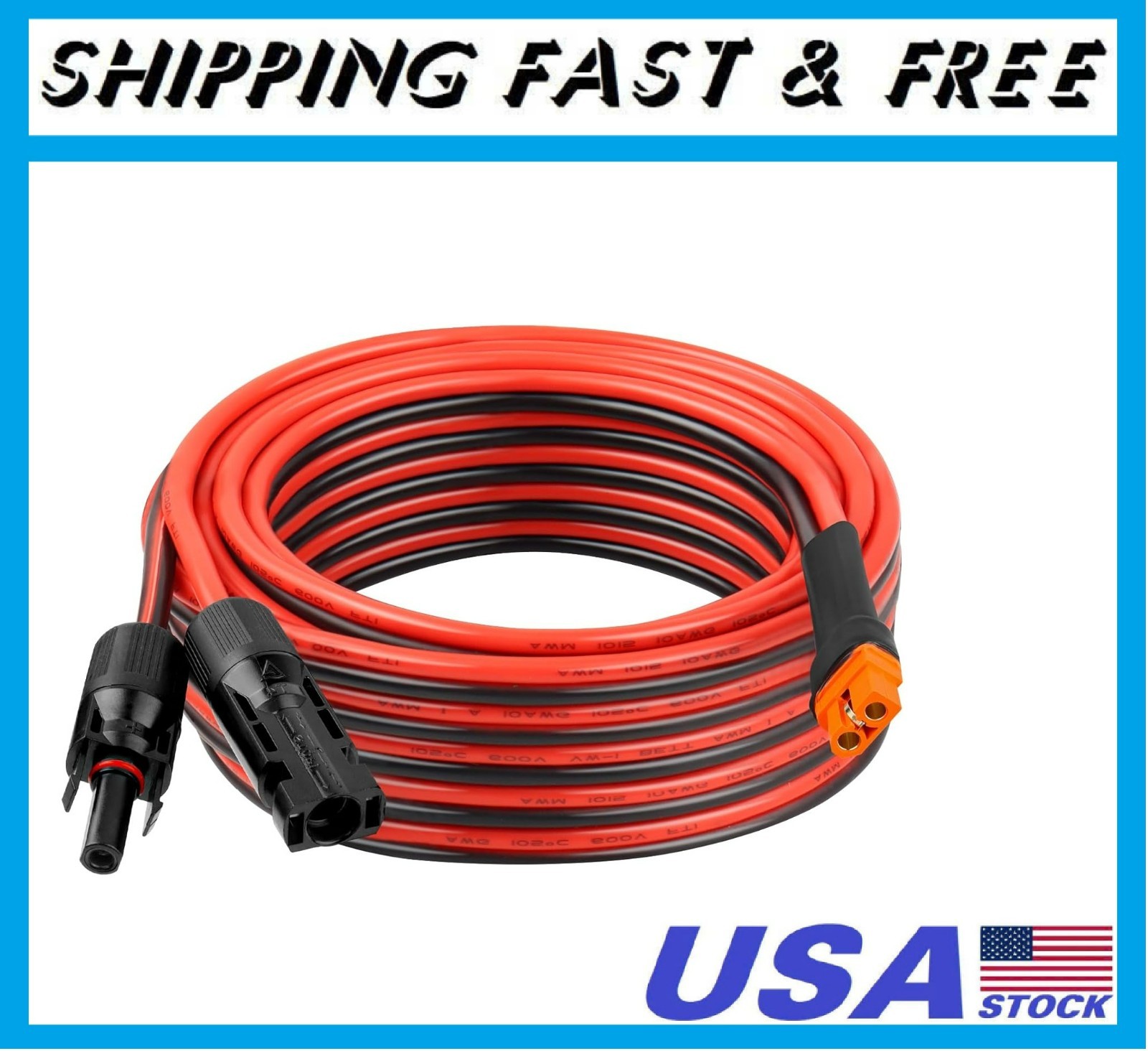 10AWG 30FT Solar to XT60i Extension Cable 3 6 10 35 50 75 100FT Heavy Duty