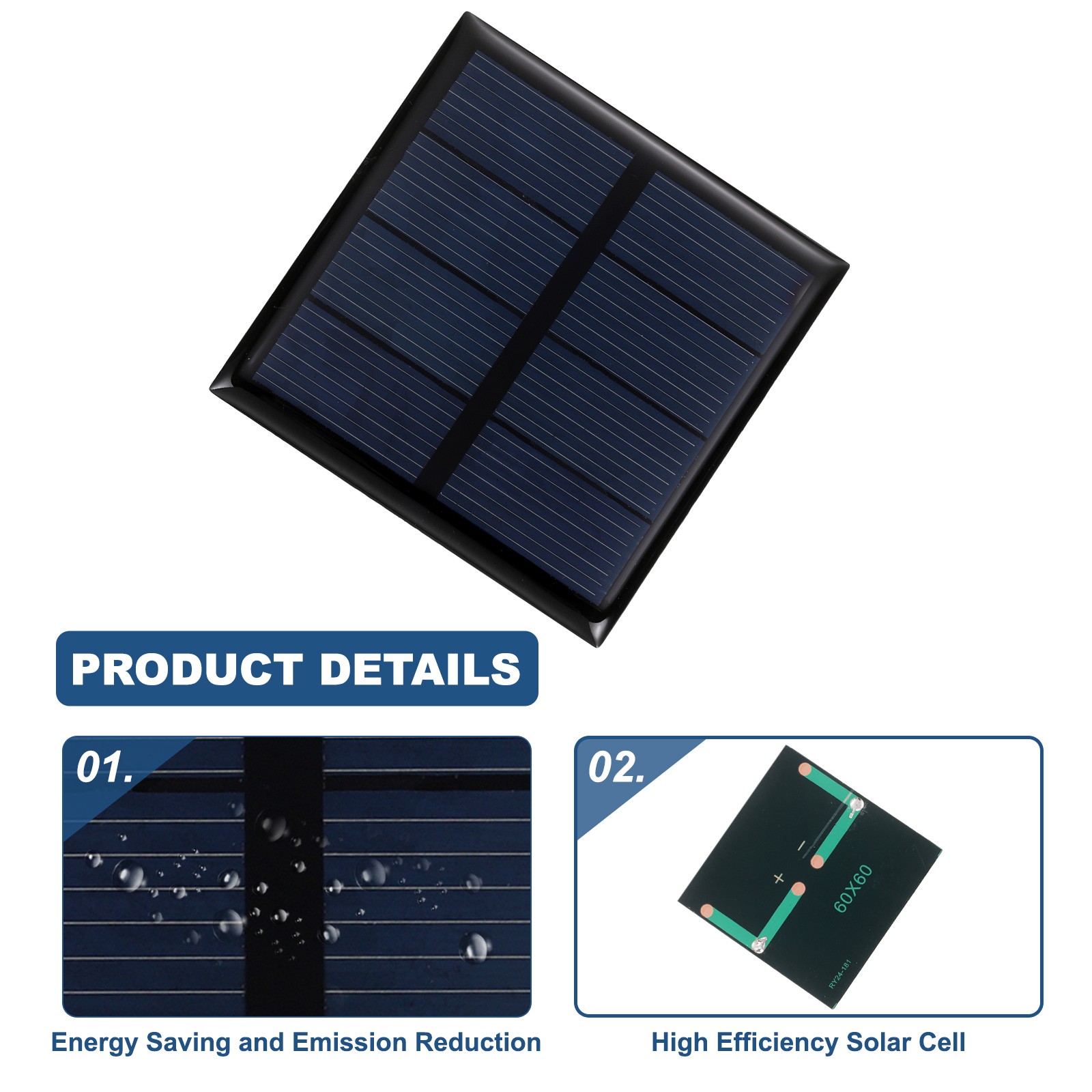 6Pcs 2V 0.32W 160mA Mini Solar Panels, Solar Photovoltaic Power Cells