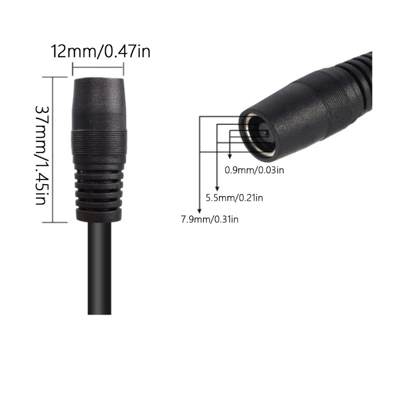 8mm Solar Panel Extension Cable 14AWG DC7909 Female to Male with DC8020 Adapter