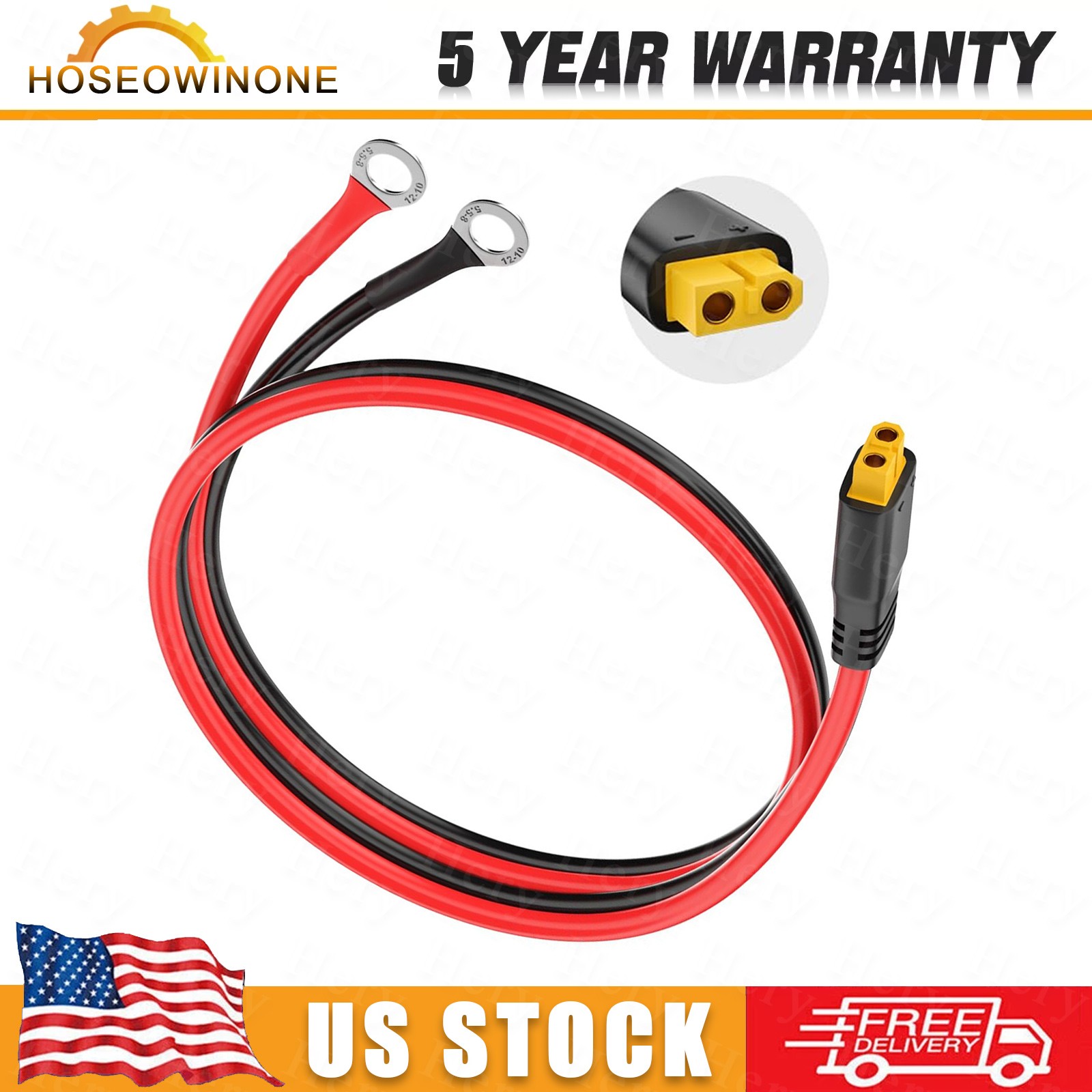 XT60 Female to O Ring Terminal Cable 10AWG for Battery Solar Power