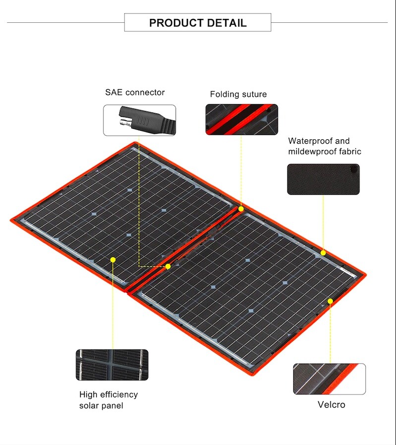 Best Folding Foldable Portable Solar Panel Camping Laptop 18V Volt Survival Watt