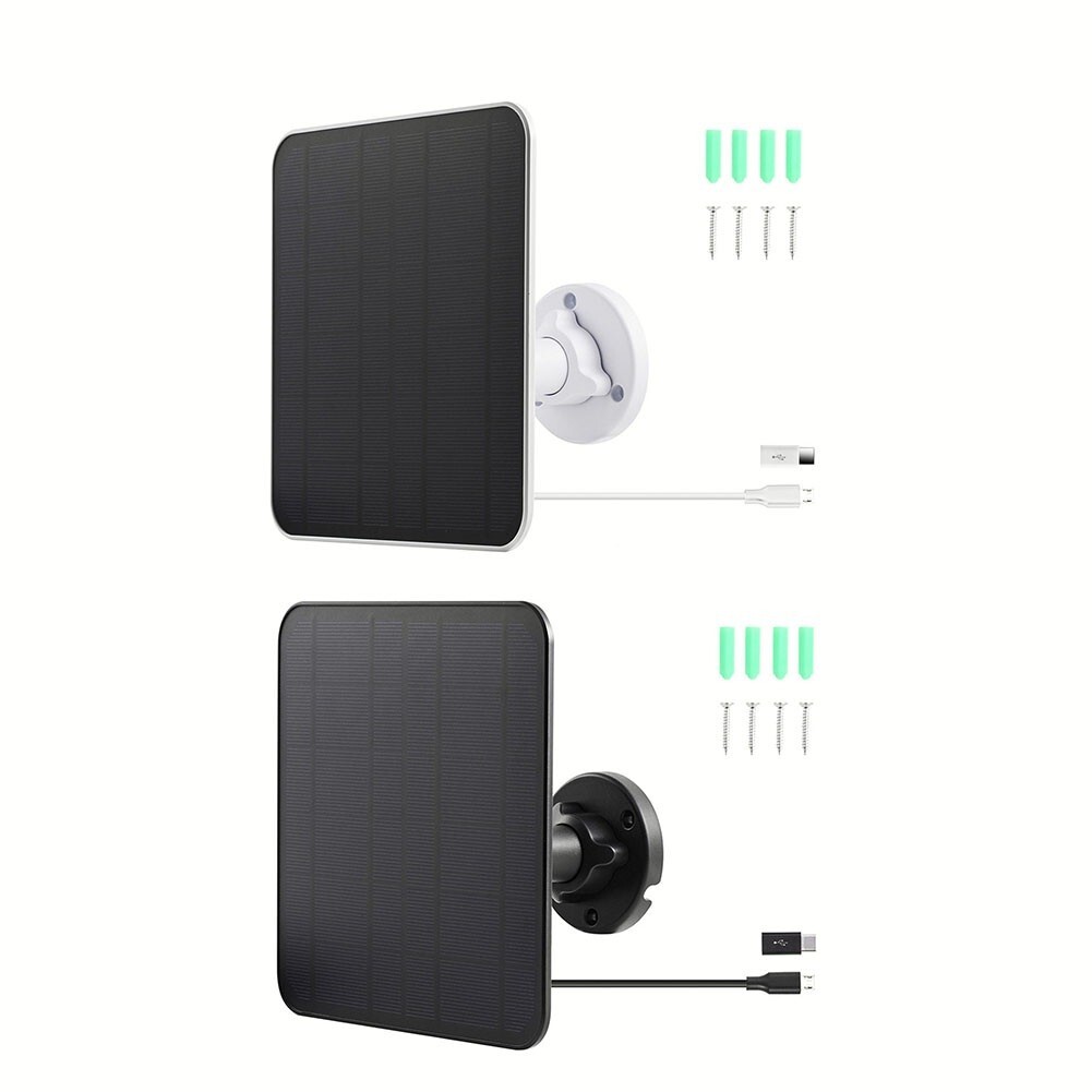 5W Solar Panel Charger For-Ring Video Doorbell 4/3/2 Solar Charger W/Power Cable
