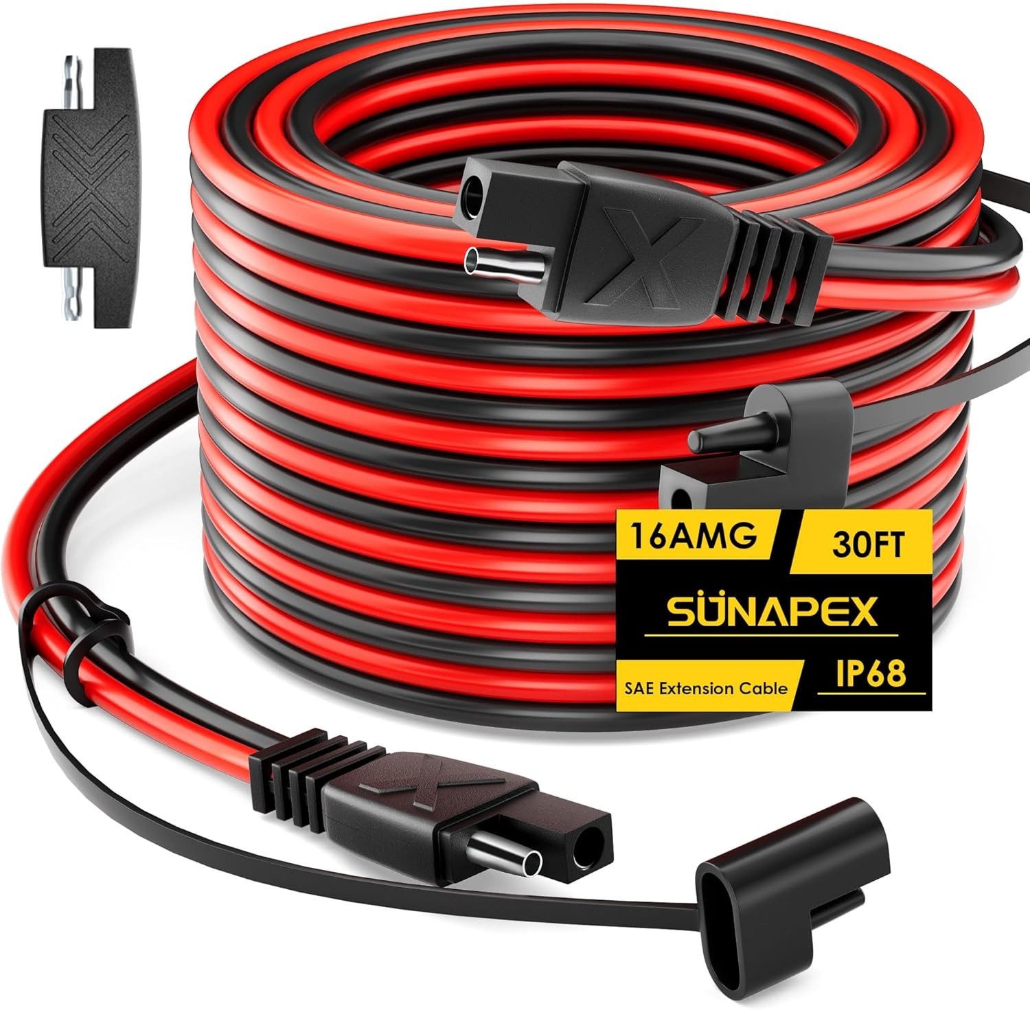 30ft 16AWG SAE to SAE Extension Cable 12V Waterproof Solar Panel Battery Charge