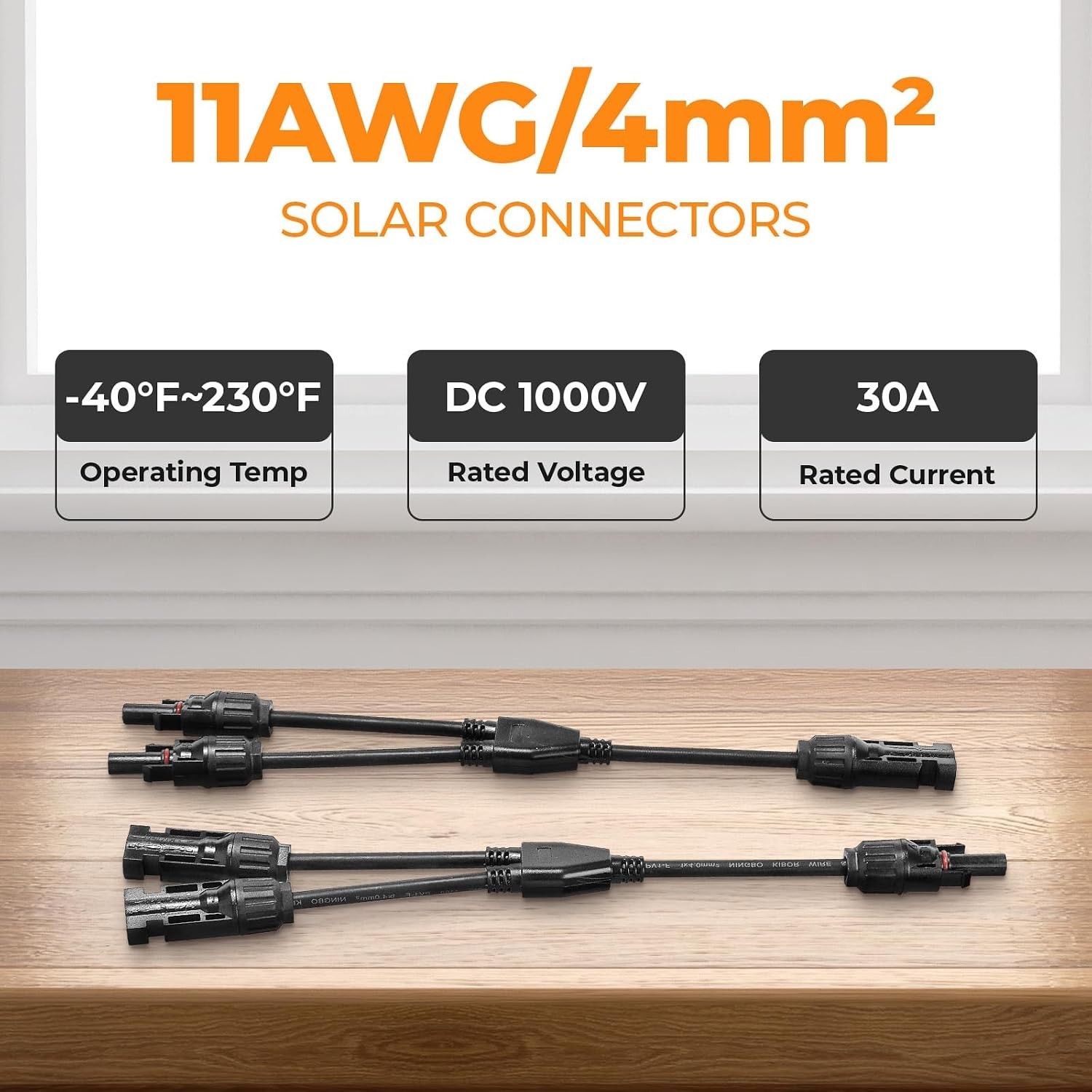 Solar Panel Y Branch Cable Connector Pair