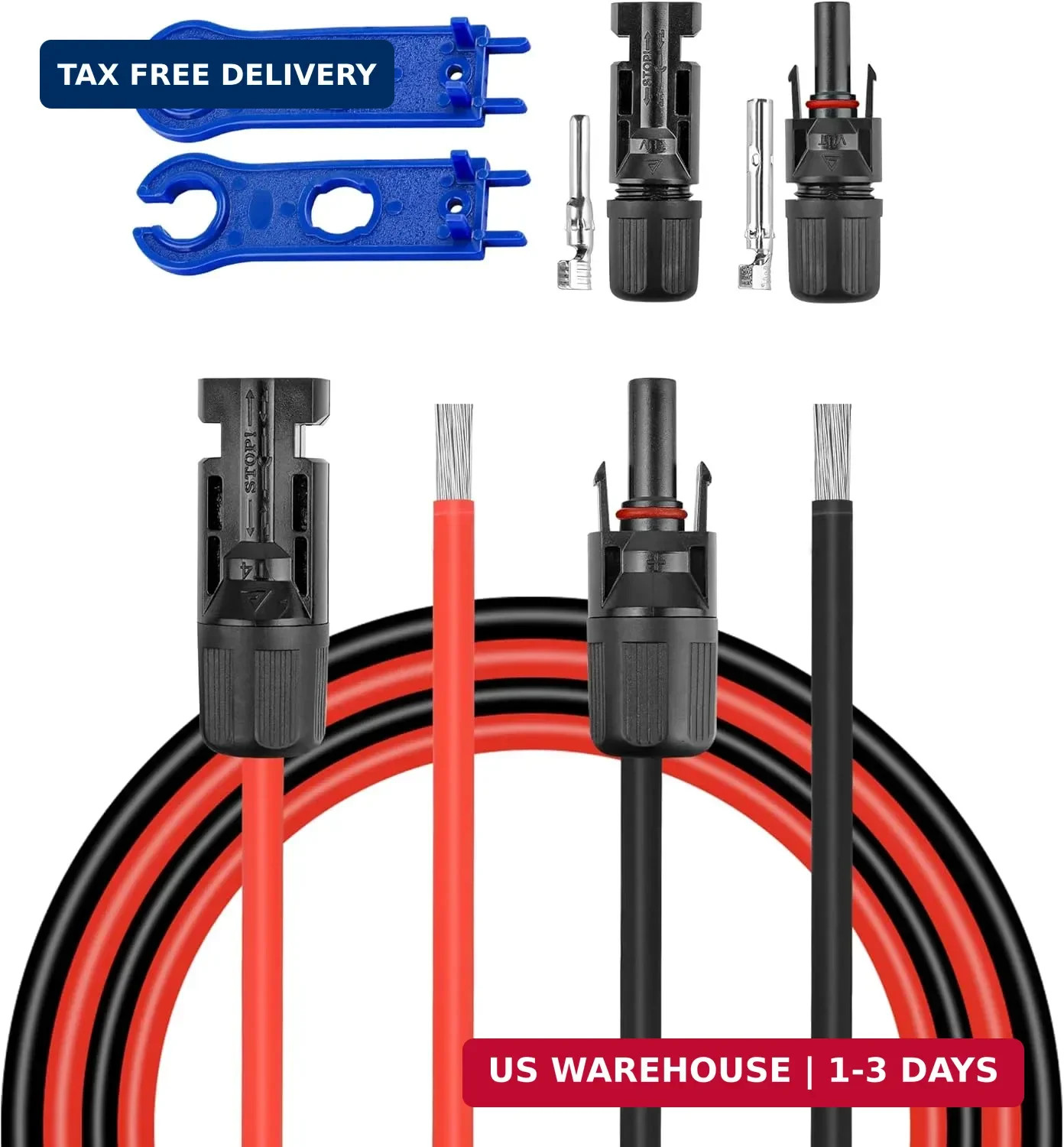 30 FT 10AWG Solar Panel Extension Cable,10 Gauge Extension Cord,5FT 10FT 20FT 30