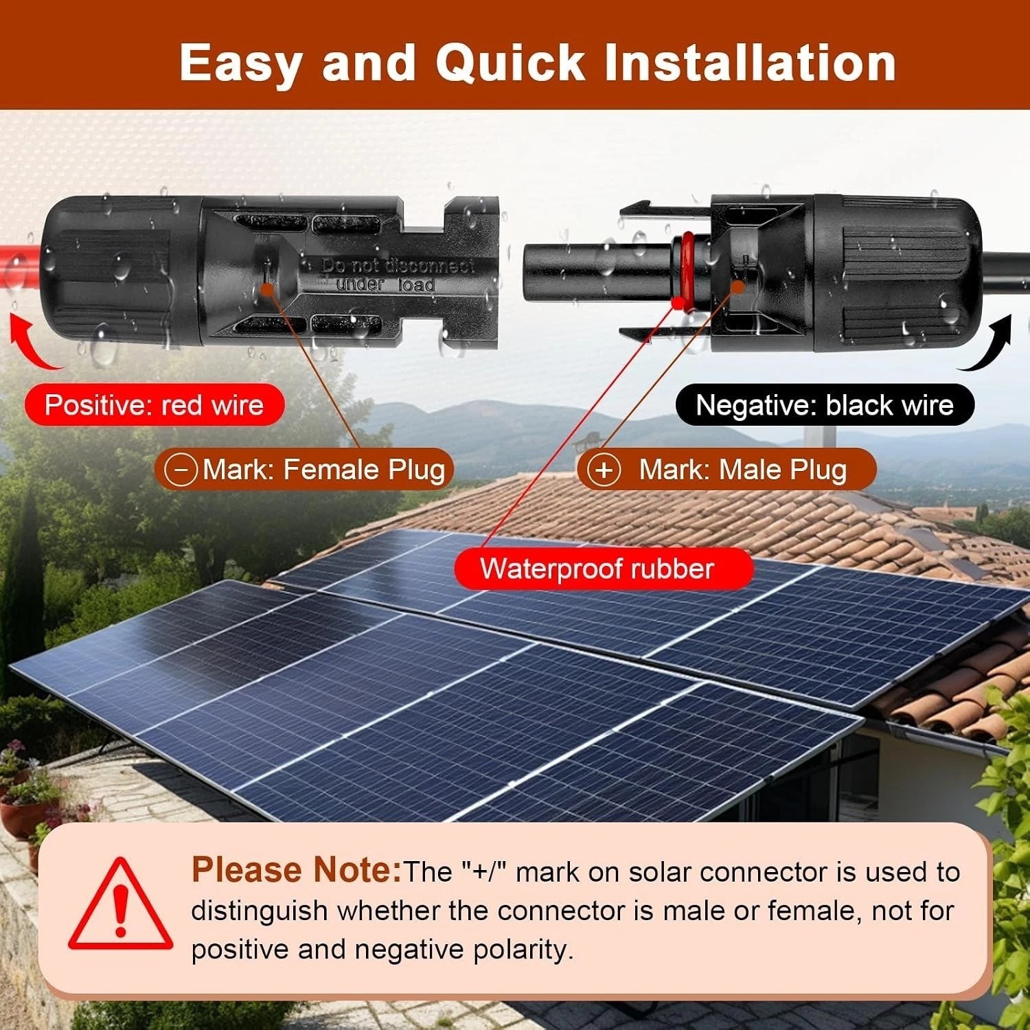 Solar to DC 8mm Charge Extension Cable 25FT,12AWG+14AWG Solar Cable with Sola…