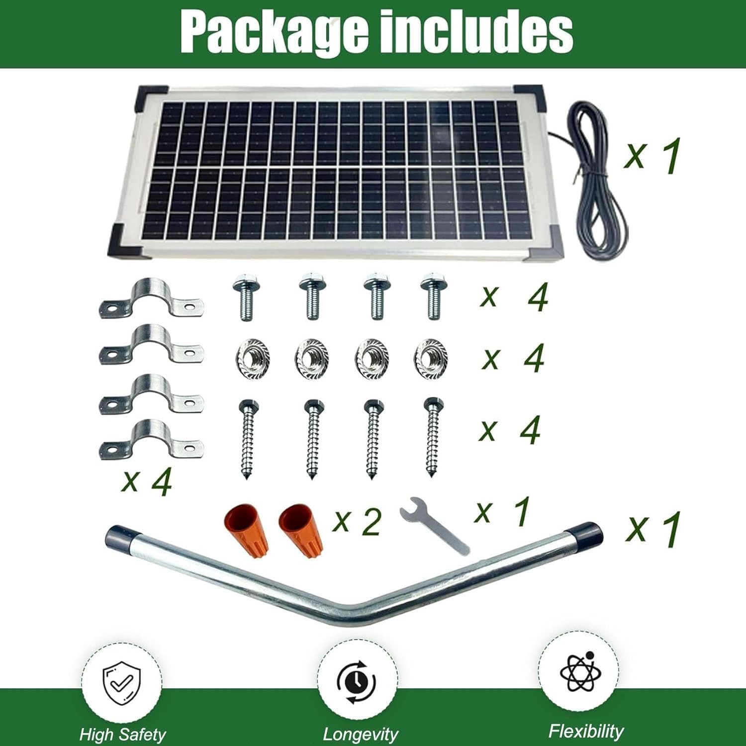 FM123 10 Watt Solar Panels Kit for Mighty Mule GTO PRO Automatic Gate Openers…