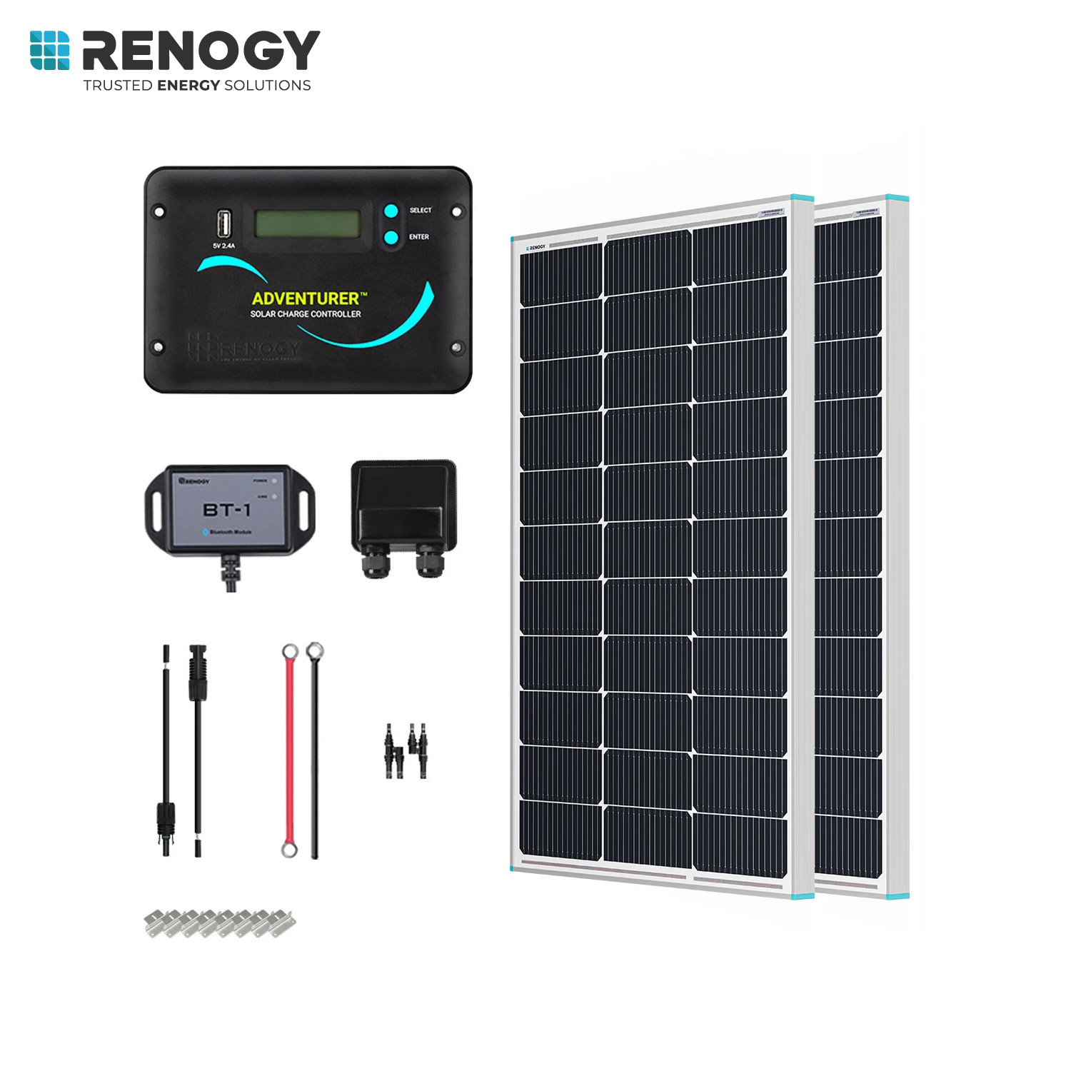 Renogy 200W 12V RV Solar Panel Kit N-Type w/30A LCD PWM Charge Controller For RV