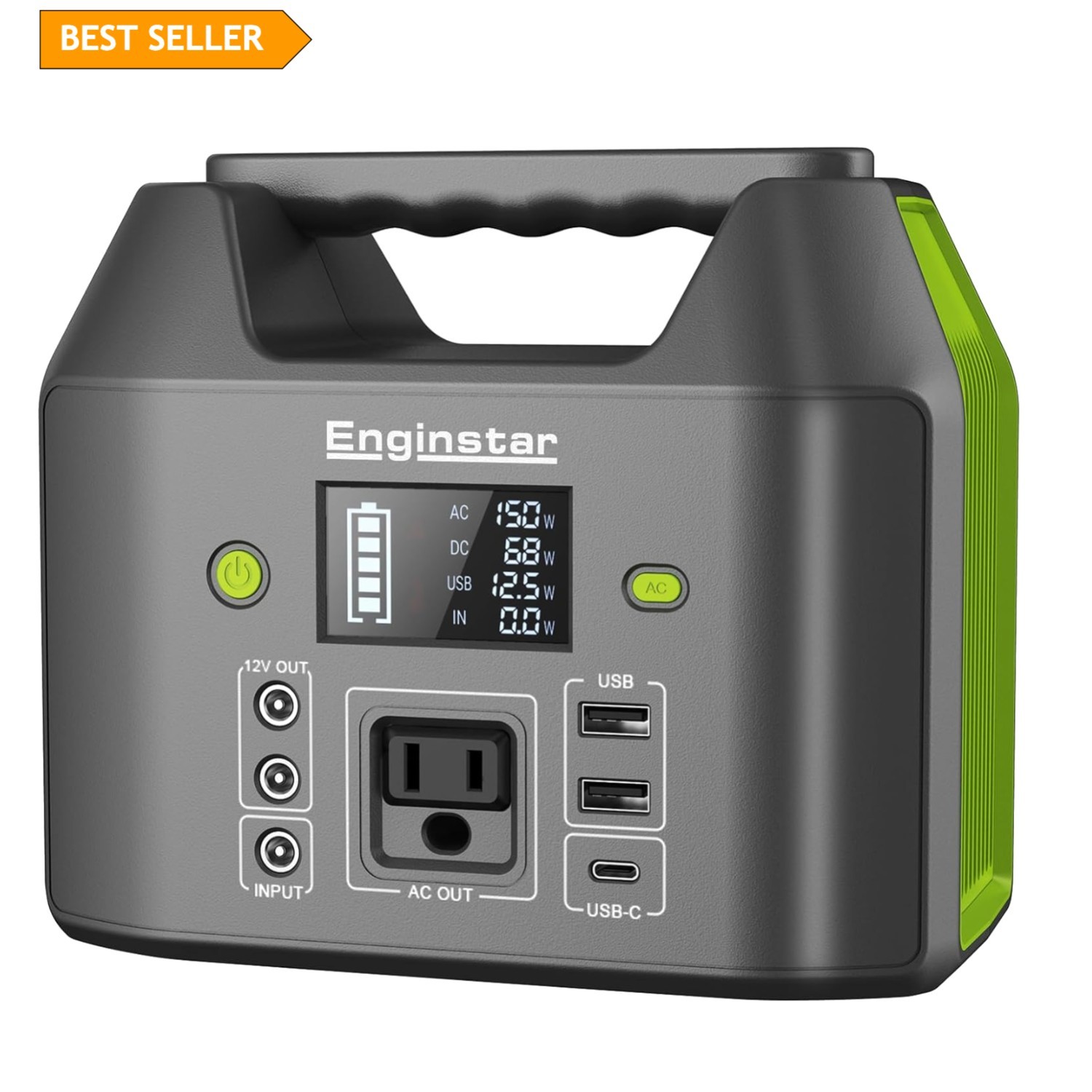 Versatile Portable Power Station with AC Outlet and Safety Features for Camping