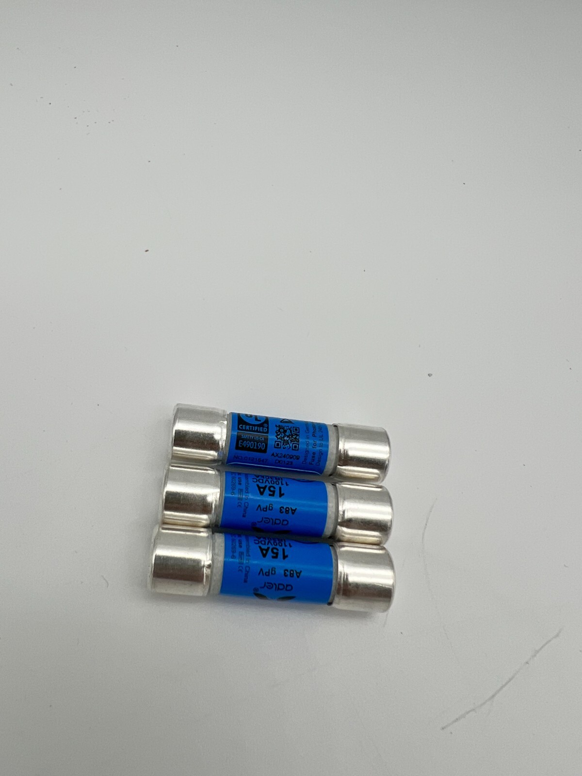 Solar PV In-line fuse 1000v / 1100v 15A 10mm x 38mm UL listed
