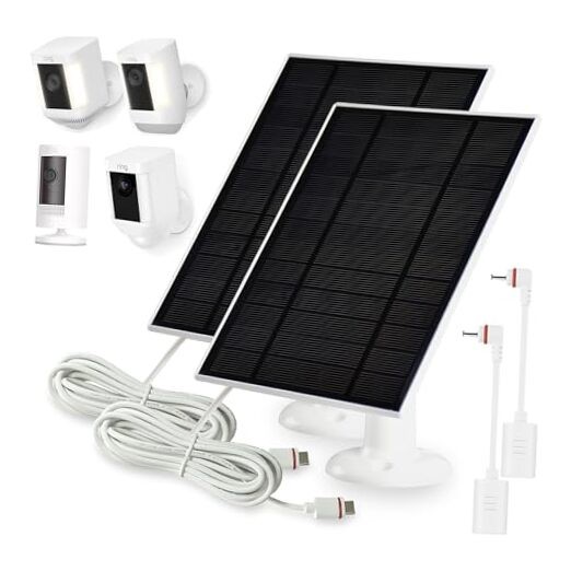 Solar Panel Charger Compatible with Ring Stick Up Cam/Pro,Ring Spotlight 2 Pack