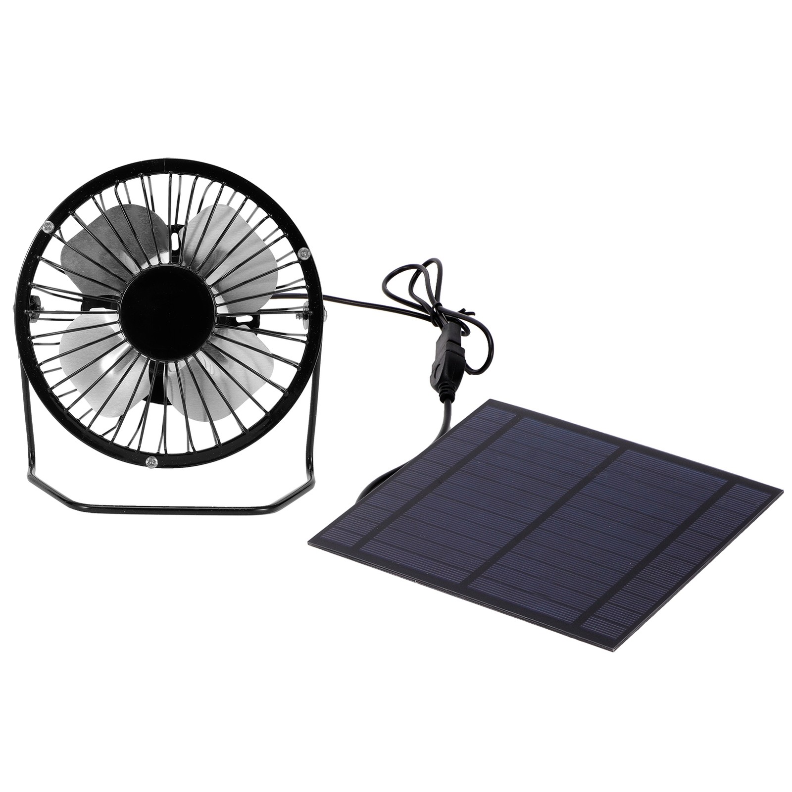 Solar Powered Cooling Fan Kit 5W Solar Panel USB Powered Silent Mini Fan for Out