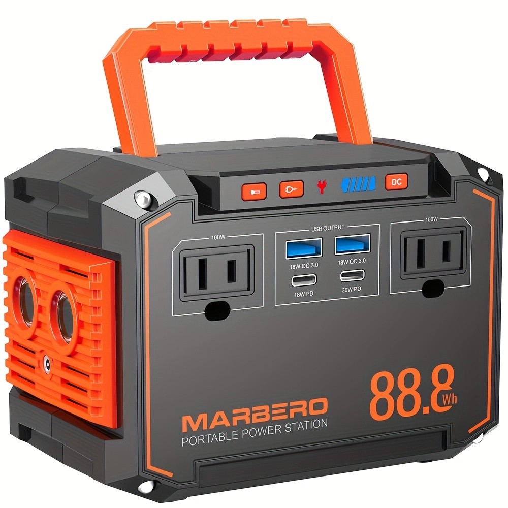 88.8Wh Portable Power Station 24000mAh Solar Generator AC USB Camping Backup