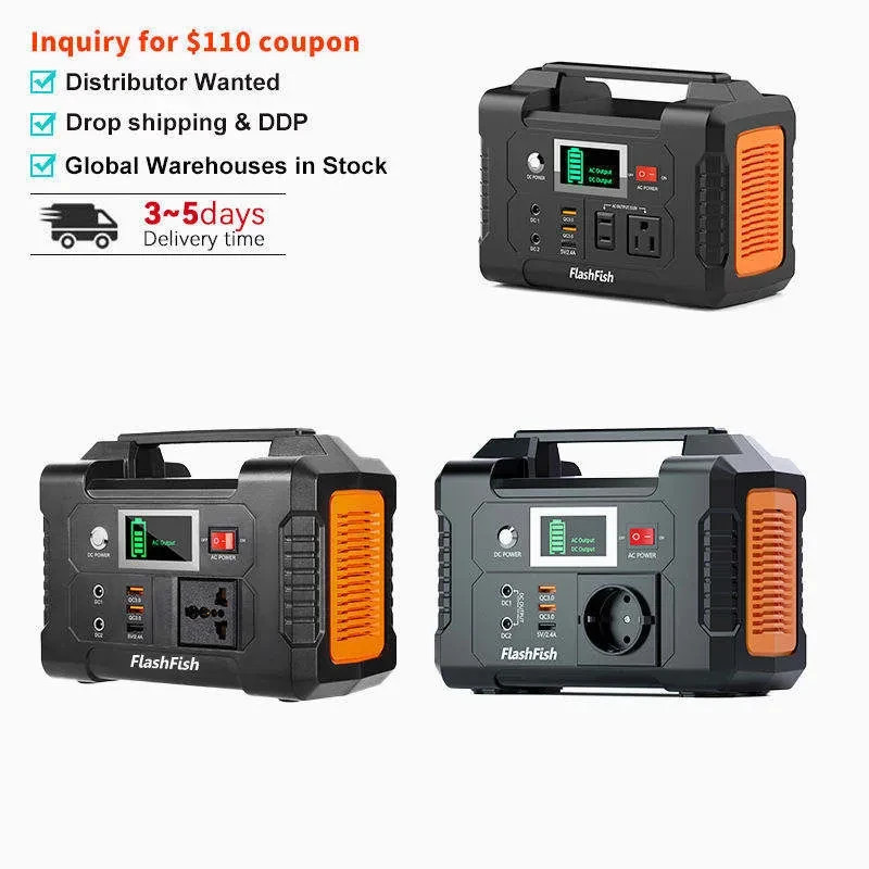 Flashfish E200 Portable Solar Generator 40800mAh 200W Power Station Outdoor Camp