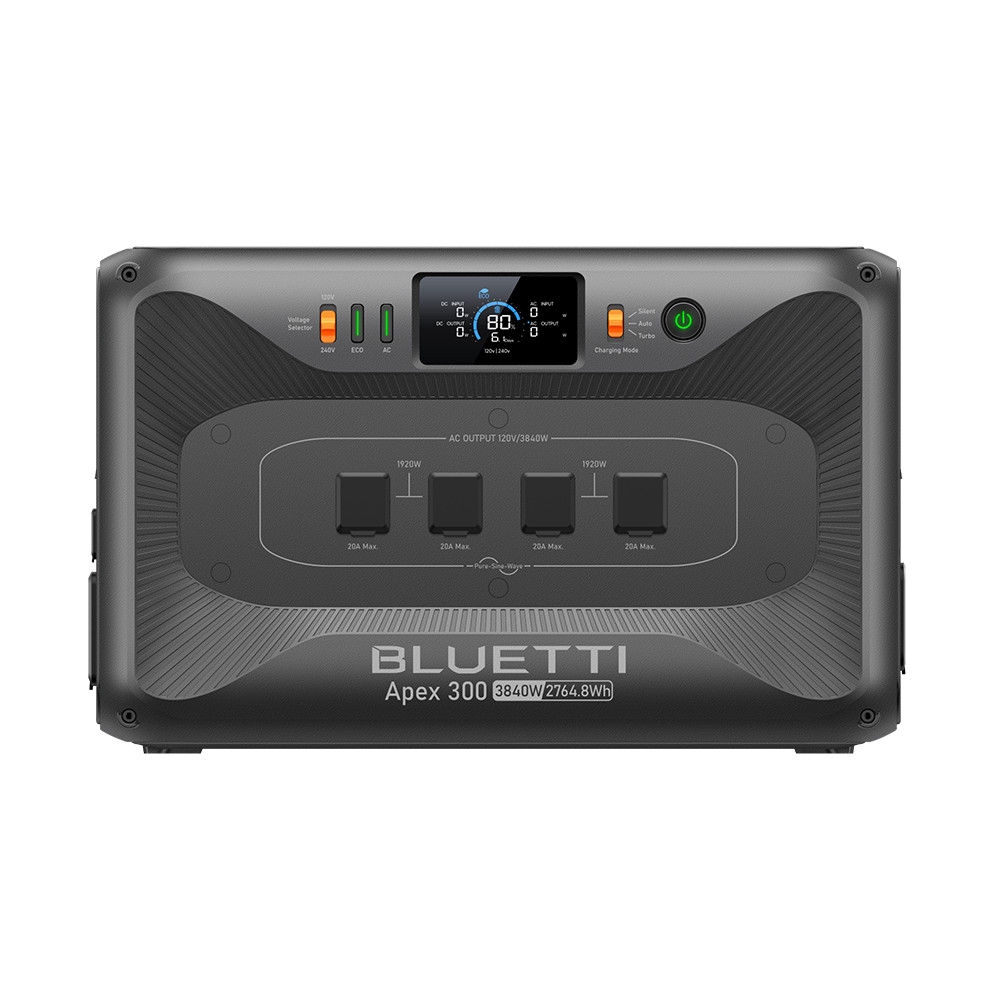 BLUETTI Apex 300 3840W 2764.8Wh +200W/350W Optional Solar Panels for Trip/Backup