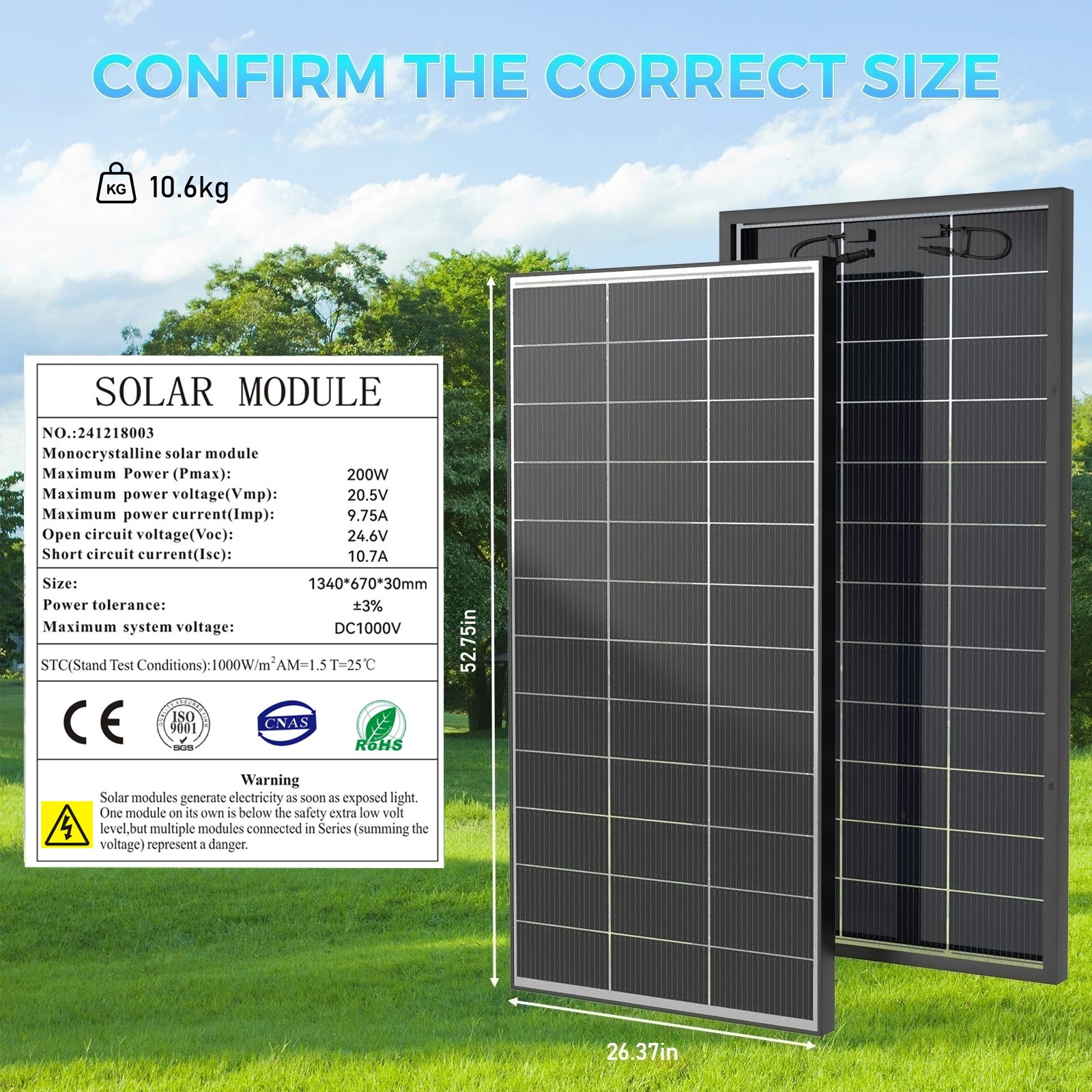 Werchtay 12Pack 200W Watt N-Type Bifacial Solar Panel Off-Grid + Free shipping