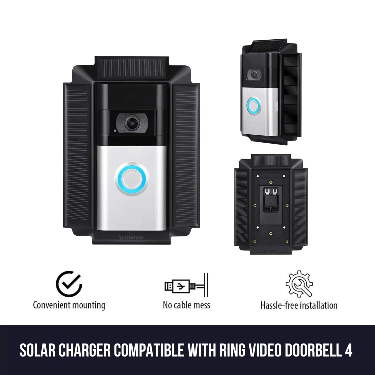 Solar Charger Mount for Ring Video Doorbell 3, 3 Plus and 4 ONLY (Used)