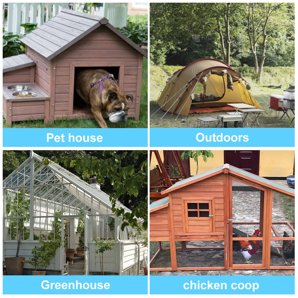 Kit de ventilador doble con energía solar de 30W para gallinero mascotas perro