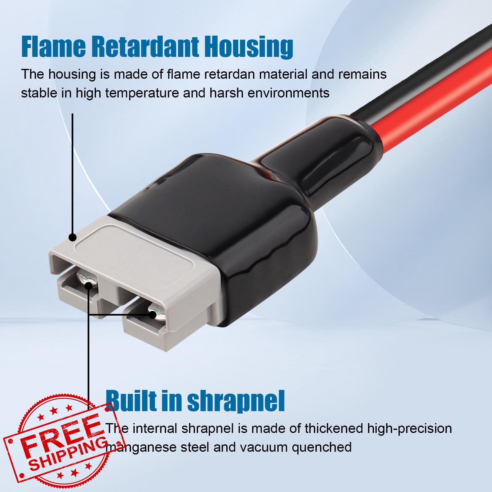 MOOKEERF 10AWG 1FT Anderson to O Ring Cable 2 PCS