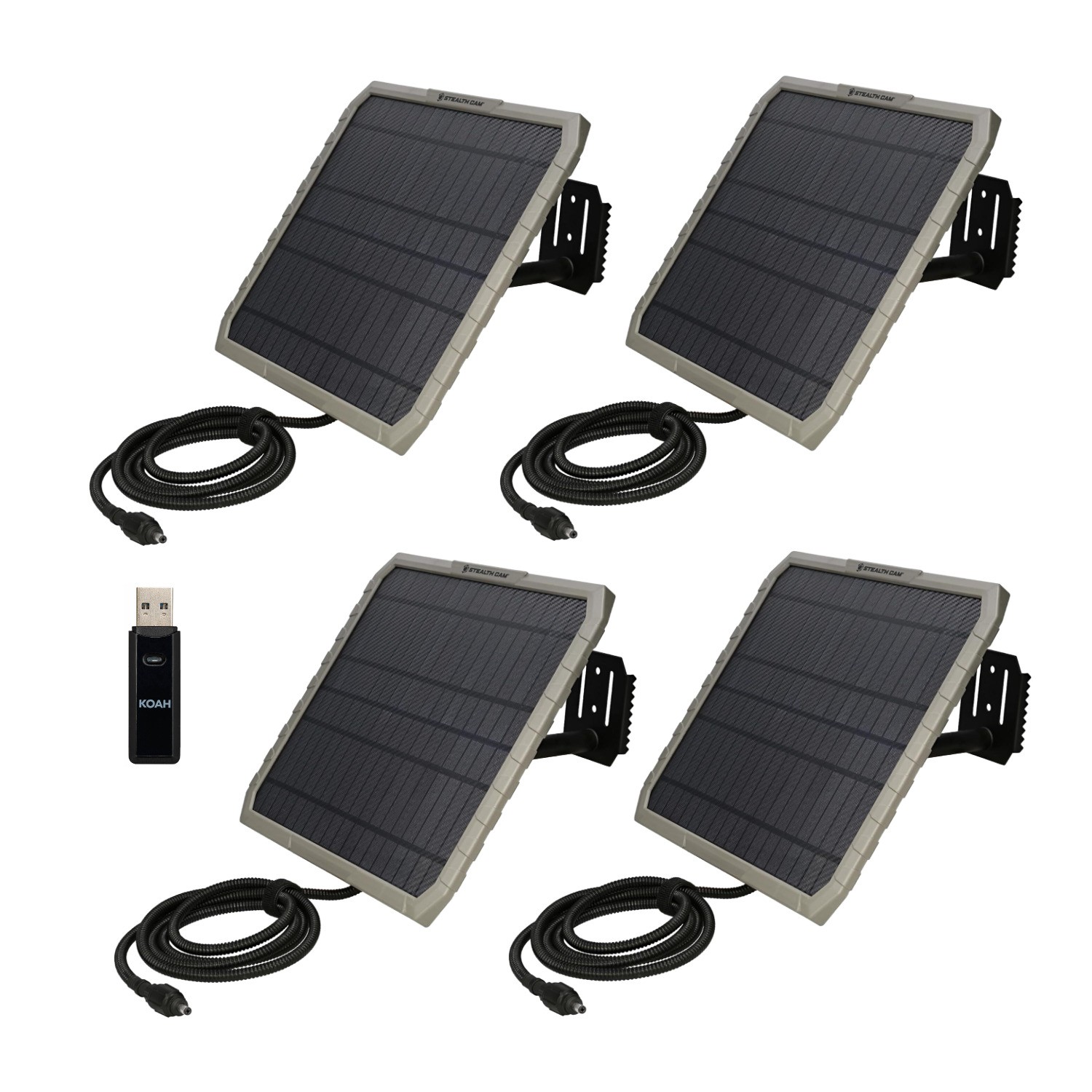 Stealth Cam FieldMAX EX 10-Inch Solar Panel (4-Pack) Bundle with Card Reader