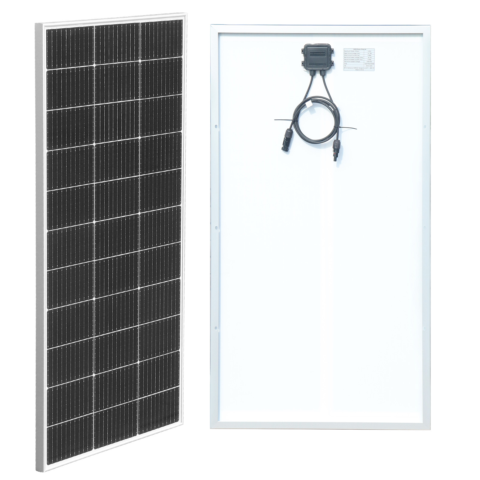 120W Glass Solar Panel Monocrystalline Photovoltaic for RV Camping Boat Outdoor
