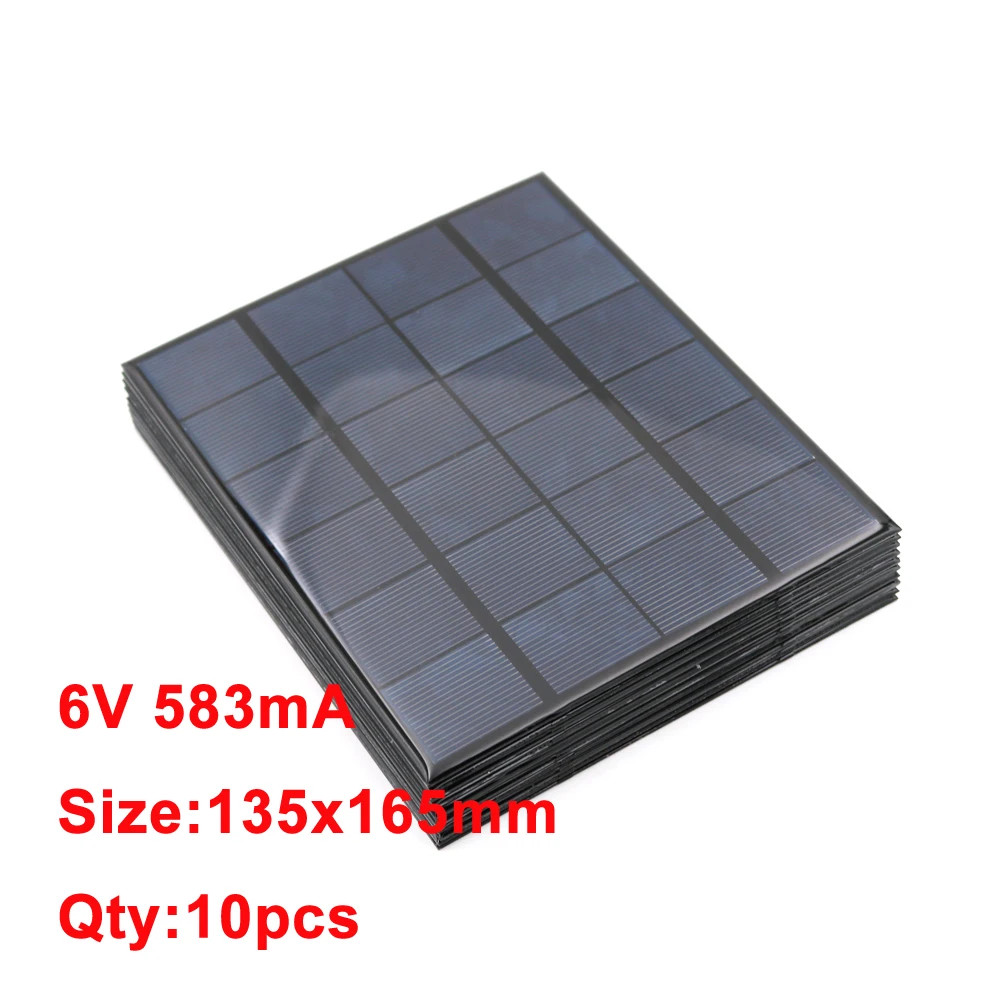 10PCS X DC Solar Panel 6V 100Ma 167Ma 183Ma 333Ma 500Ma 583Ma 750Ma Solar Batter
