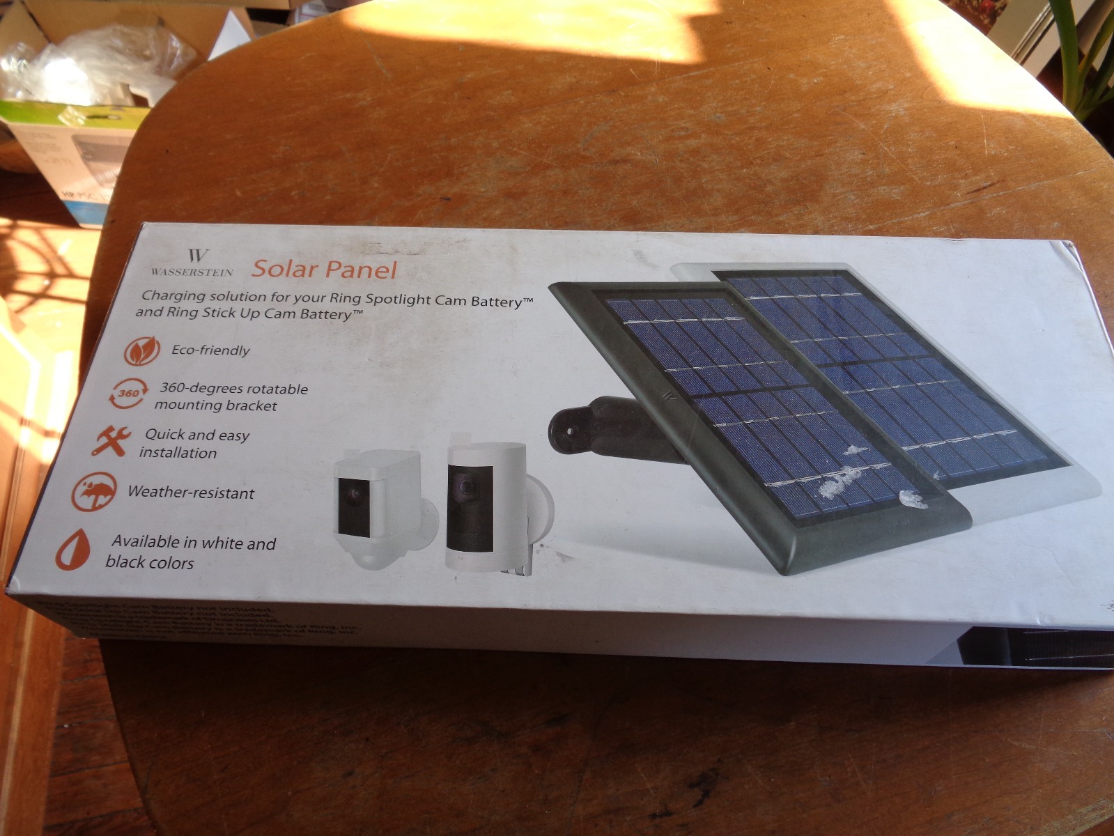Wasserstein Ring Spotlight Cam/Ring Stick Up Cam Battery White Solar Panel 2-Pk