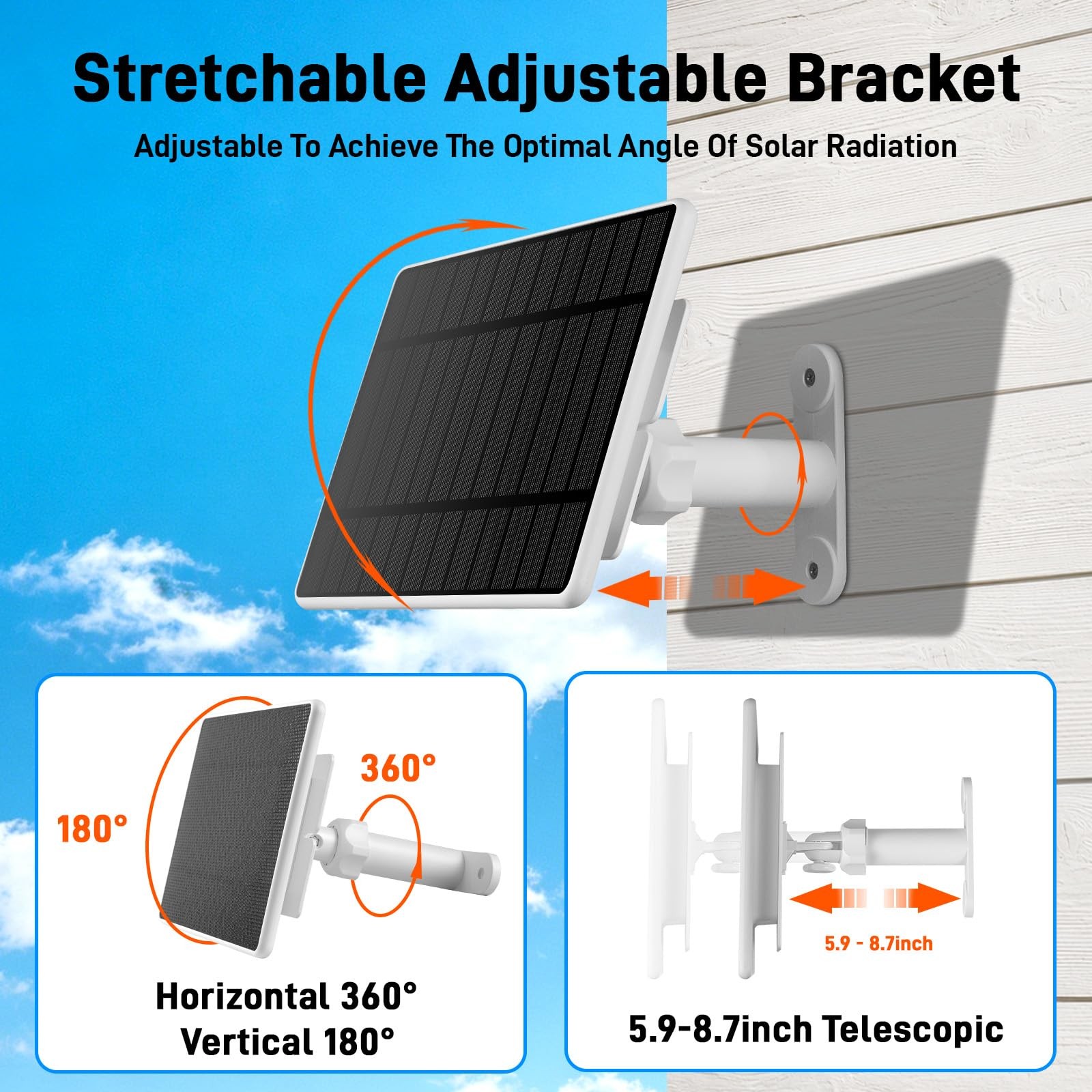 Solar Panel for Ring Camera, 6W Solar Charger for Ring Stick Up Cam Plus/Pro …