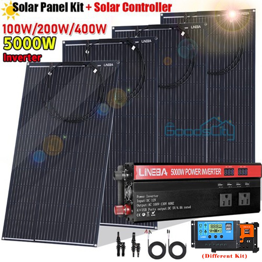 Kit completo de generador solar con inversor de 5000 y panel solar para el hogar
