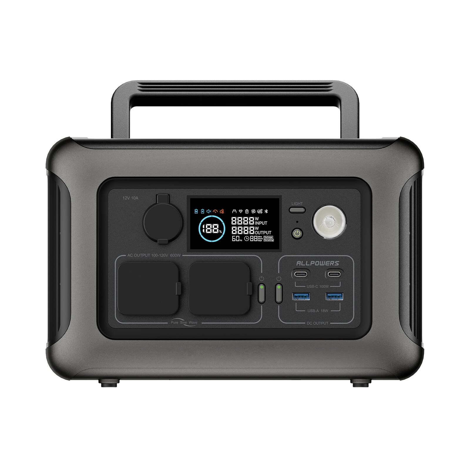 ALLPOWERS 299Wh 600W Portable Power Station LiFePO4 Solar Generator Refurbished