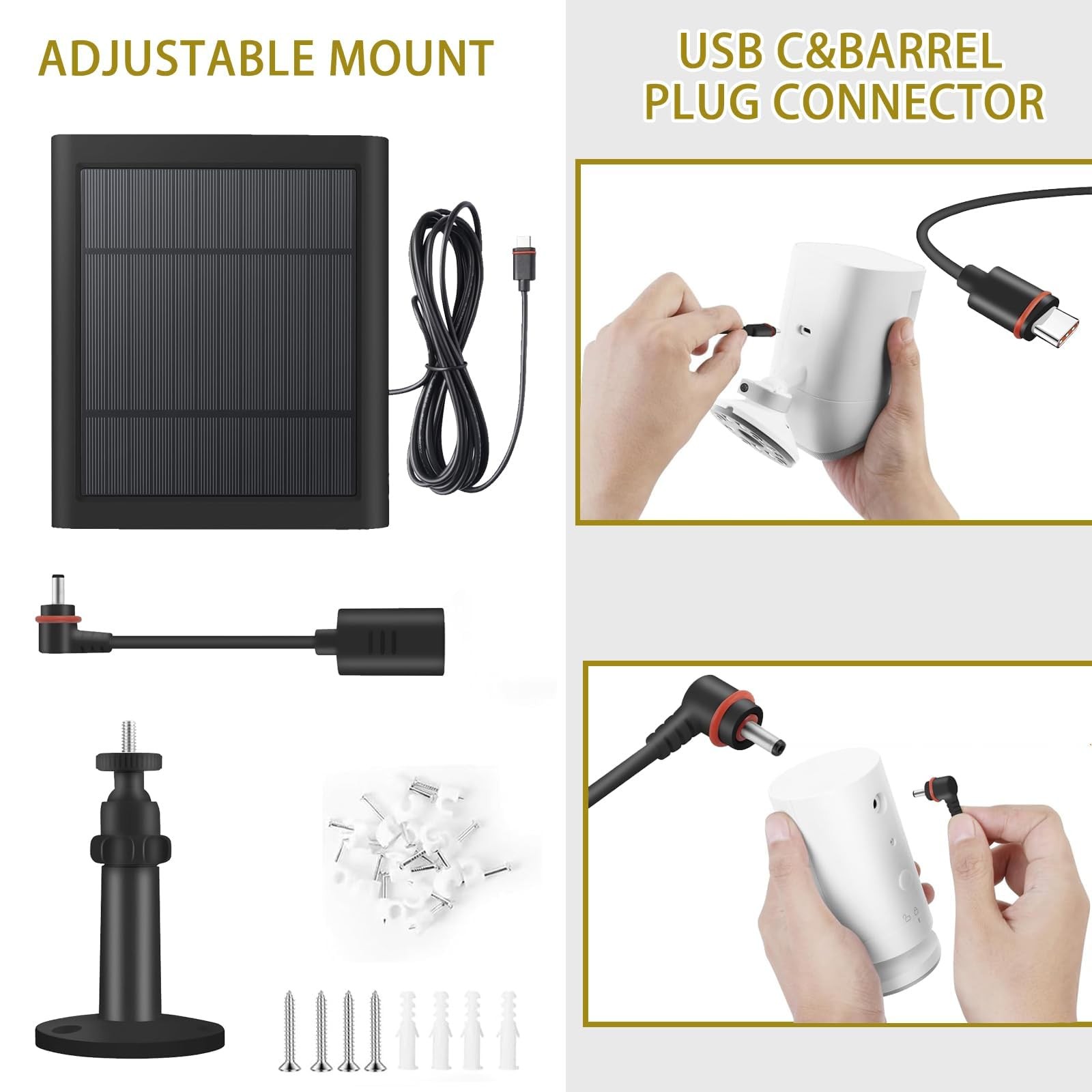 3 Pack – Solar Panel for Security Camera Spotlight Cam Plus/Pro(Battery) Stic…