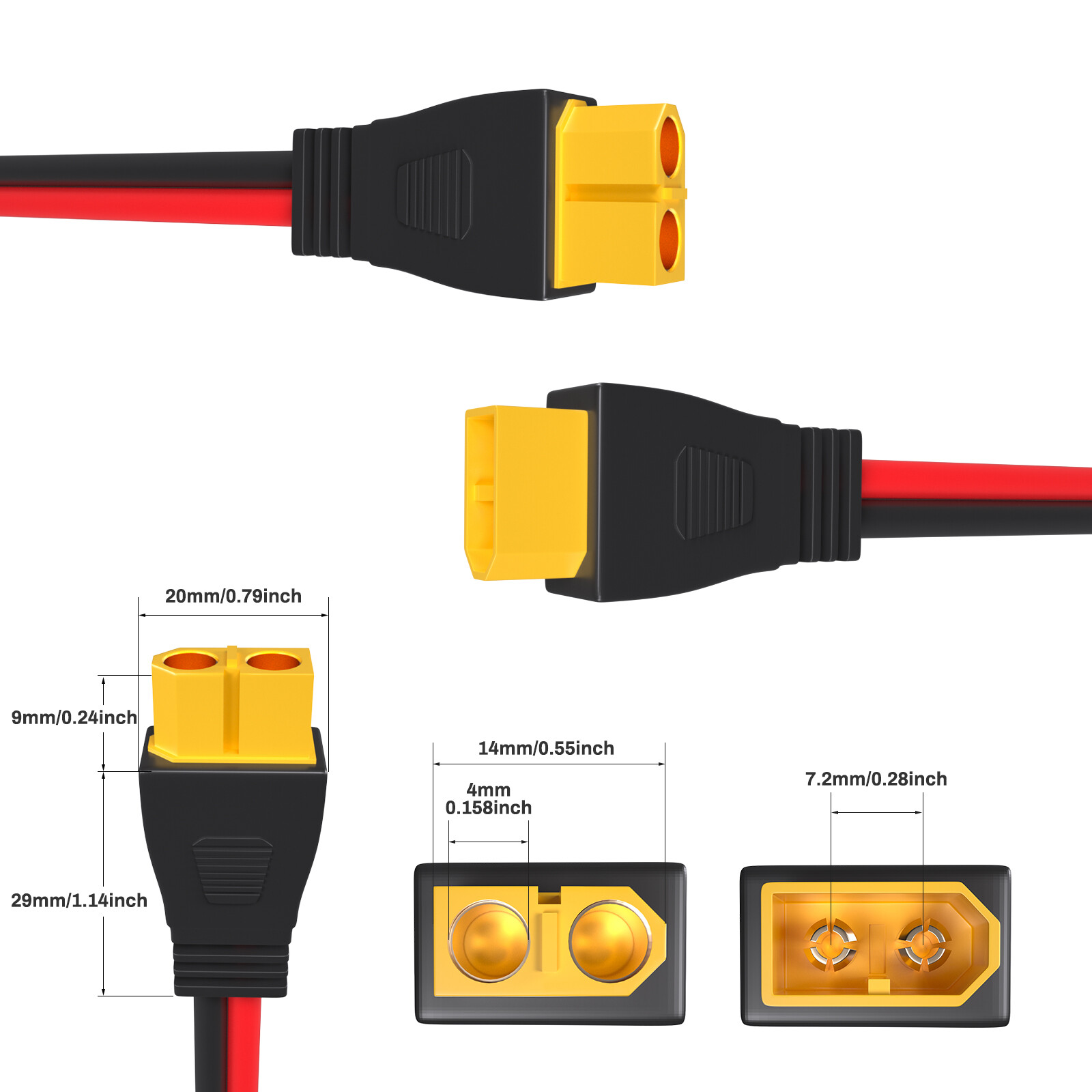 XT60 Male to Female Connector 12AWG 10ft Extension Cable for RC Battery