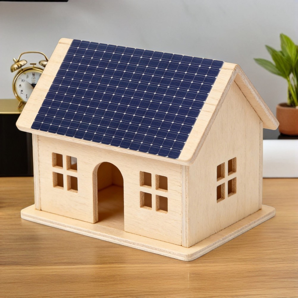 6Pcs Reusable Miniature Solar Panel Stickers for Dollhouse Decor Dark Blue